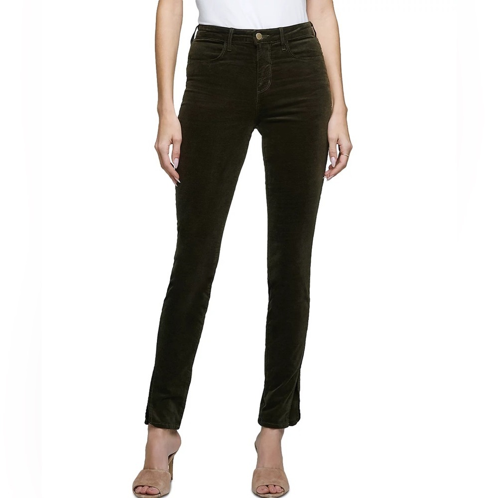 L'AGENCE Josie High Rise Skinny Split Hem Pants – Hunter Green | Size 28